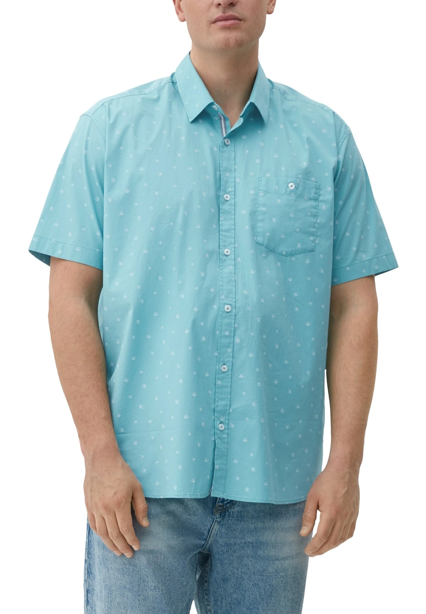 S.Oliver Regular Mit Allover-Print - Overhemd - Helles Türkis 6 S.Oliver Regular Mit Allover-Print - Overhemd - Helles Türkis - Afbeelding 4