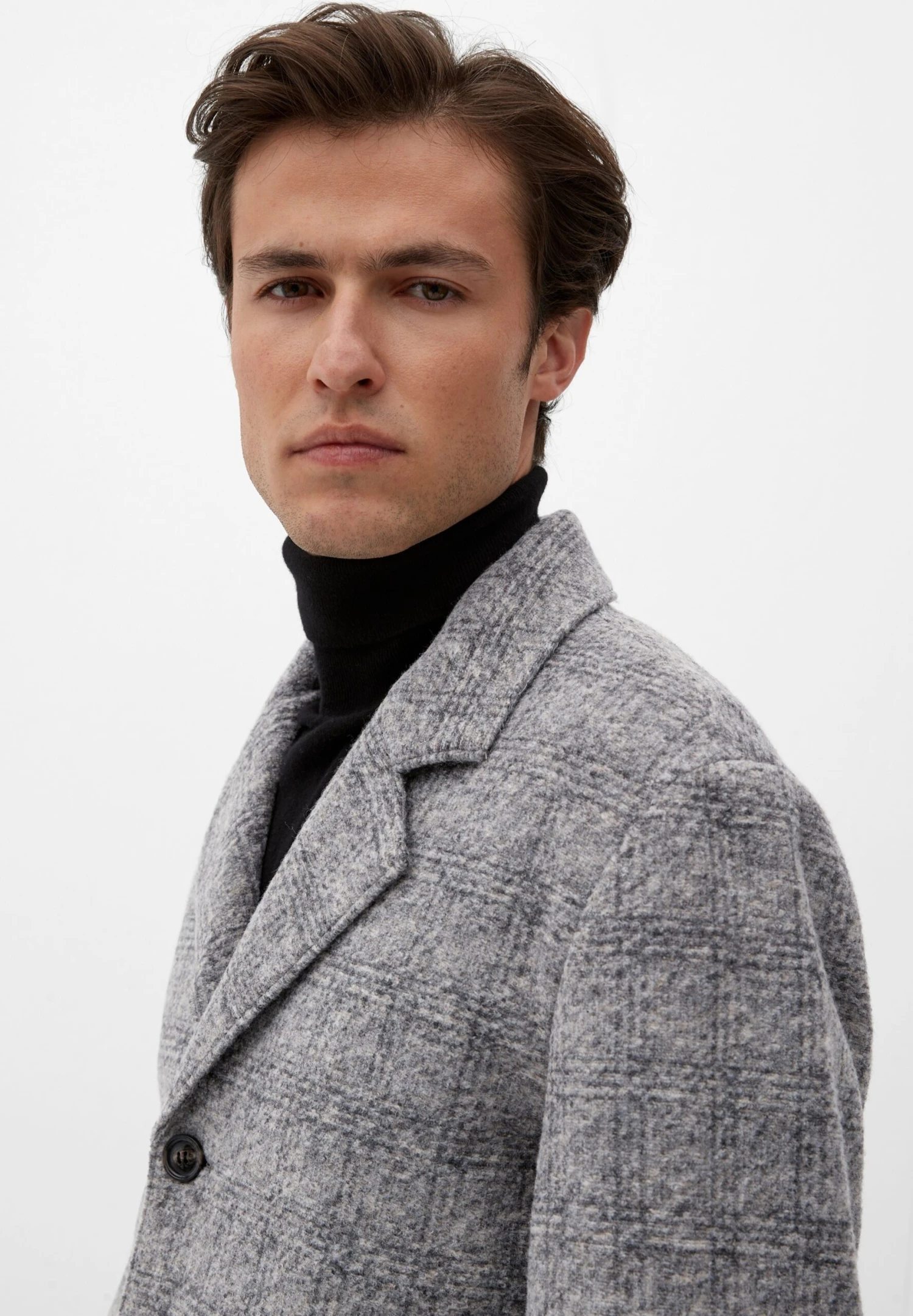 S.Oliver Mit Reverskragen - Halflange Jas - Grey Check 5 S.Oliver Mit Reverskragen - Halflange Jas - Grey Check - Afbeelding 3