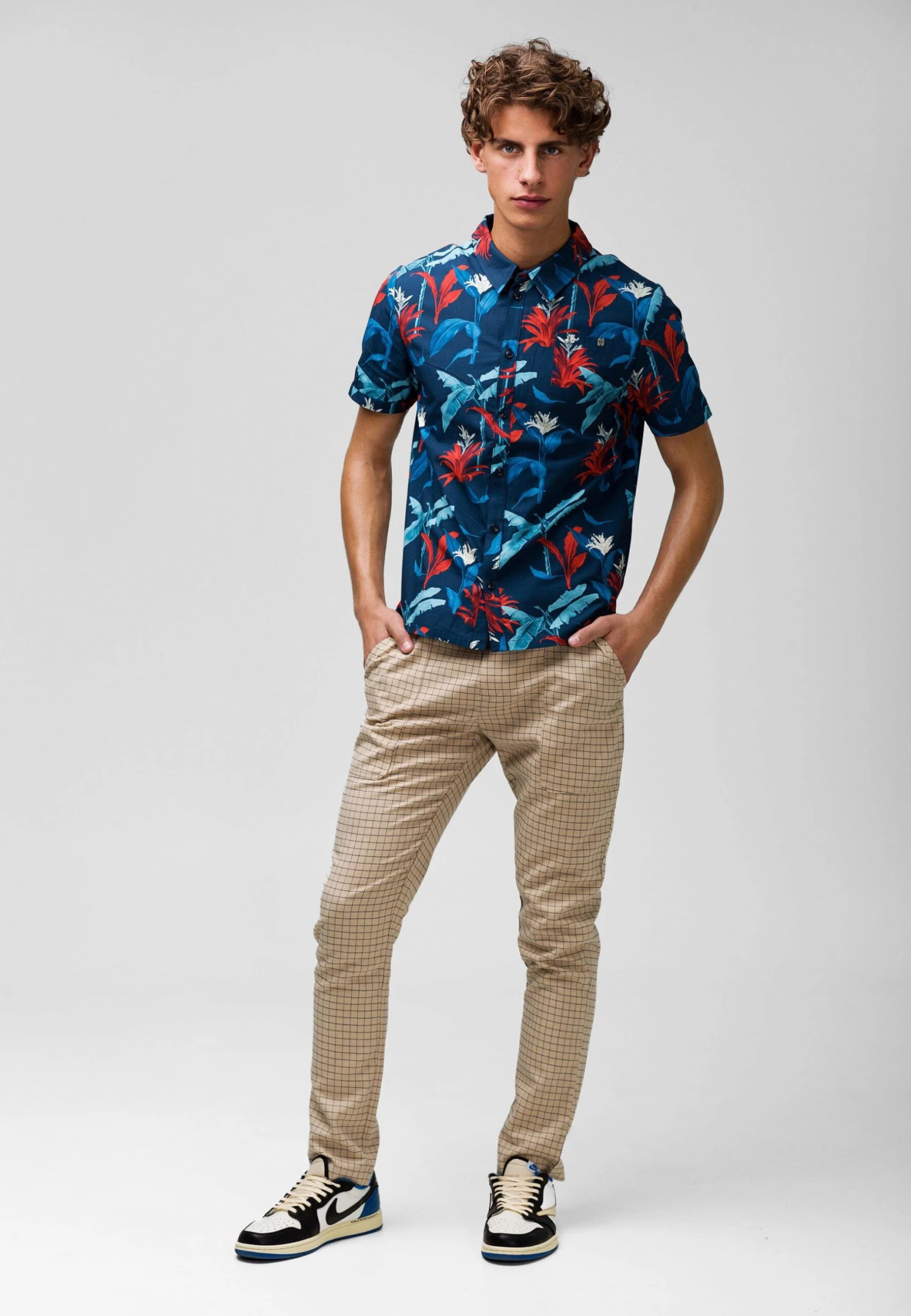 With Plant Pattern. - Overhemd - Blue 4 With Plant Pattern. - Overhemd - Blue - Afbeelding 2