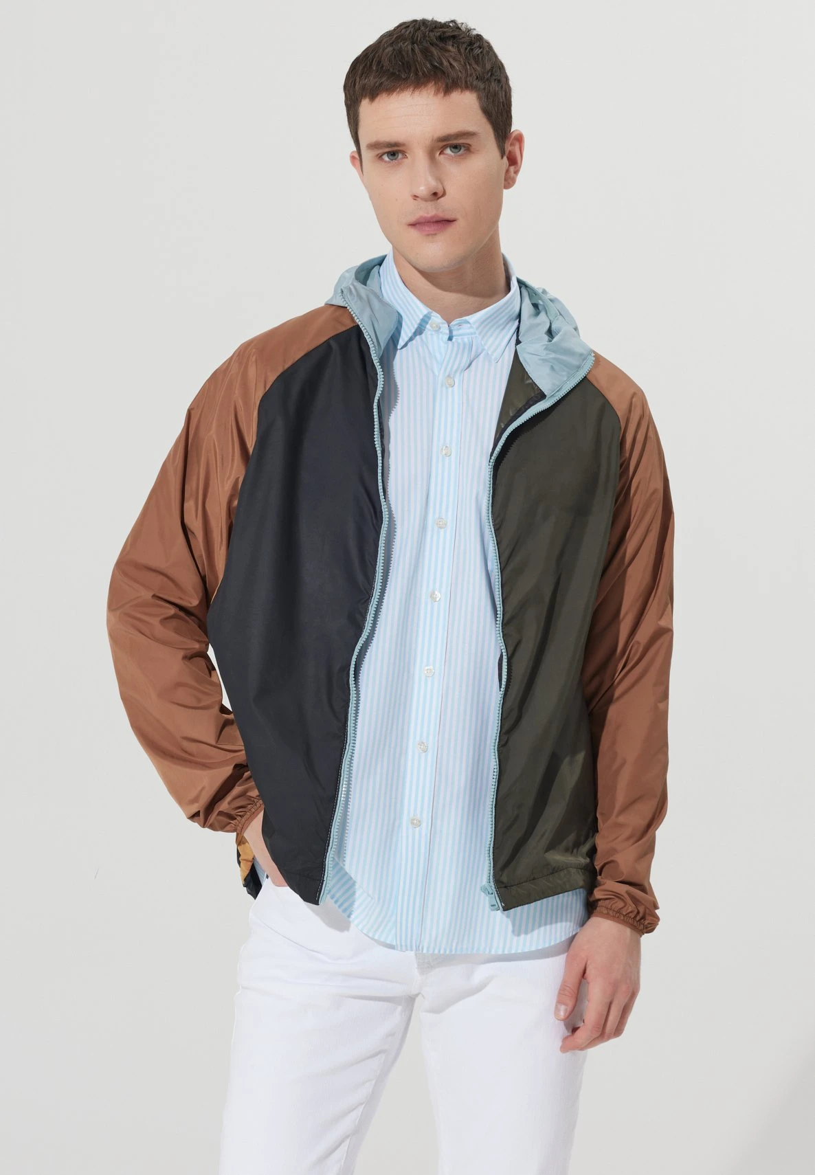 Standard Fit Figured - Jas - Khaki/Blue 3 Standard Fit Figured - Jas - Khaki/Blue