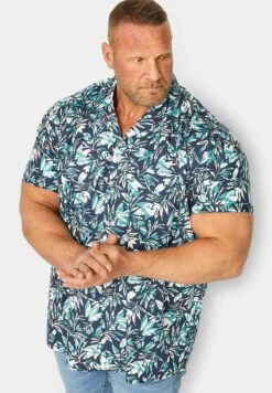 Leaf Print - Overhemd - Blue