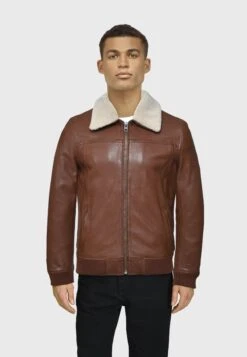 Oakwood Trader Removable Collar - Leren Jas - Chestnut