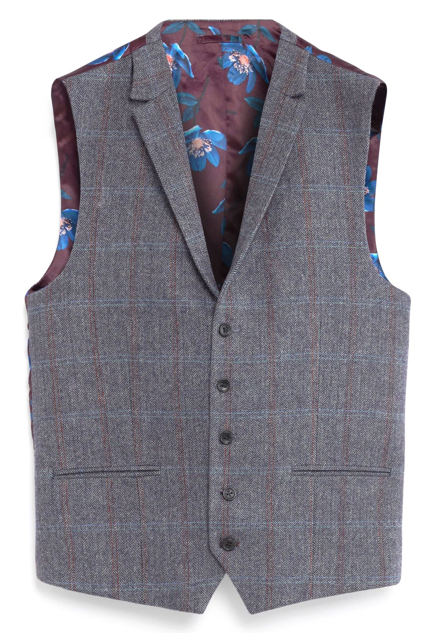 Next Herringbone Check Blend - Bodywarmer - Blue 3 Next Herringbone Check Blend - Bodywarmer - Blue