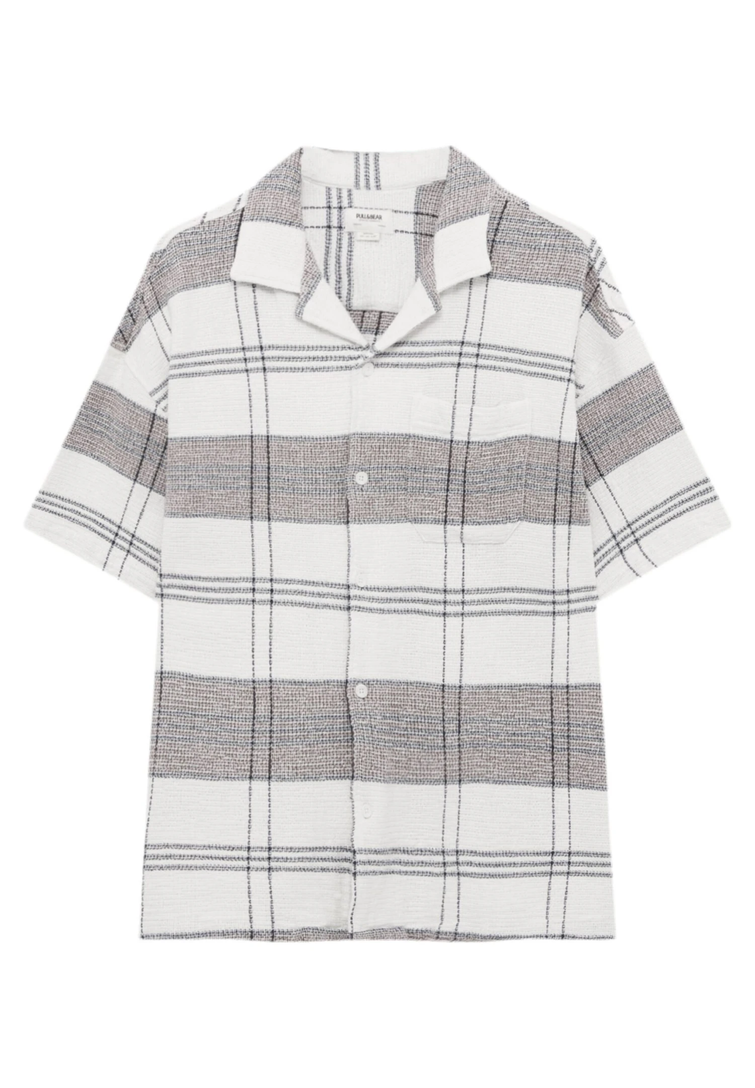 PULL & BEAR Short Sleeve Checked - Overhemd - White 7 PULL & BEAR Short Sleeve Checked - Overhemd - White - Afbeelding 5