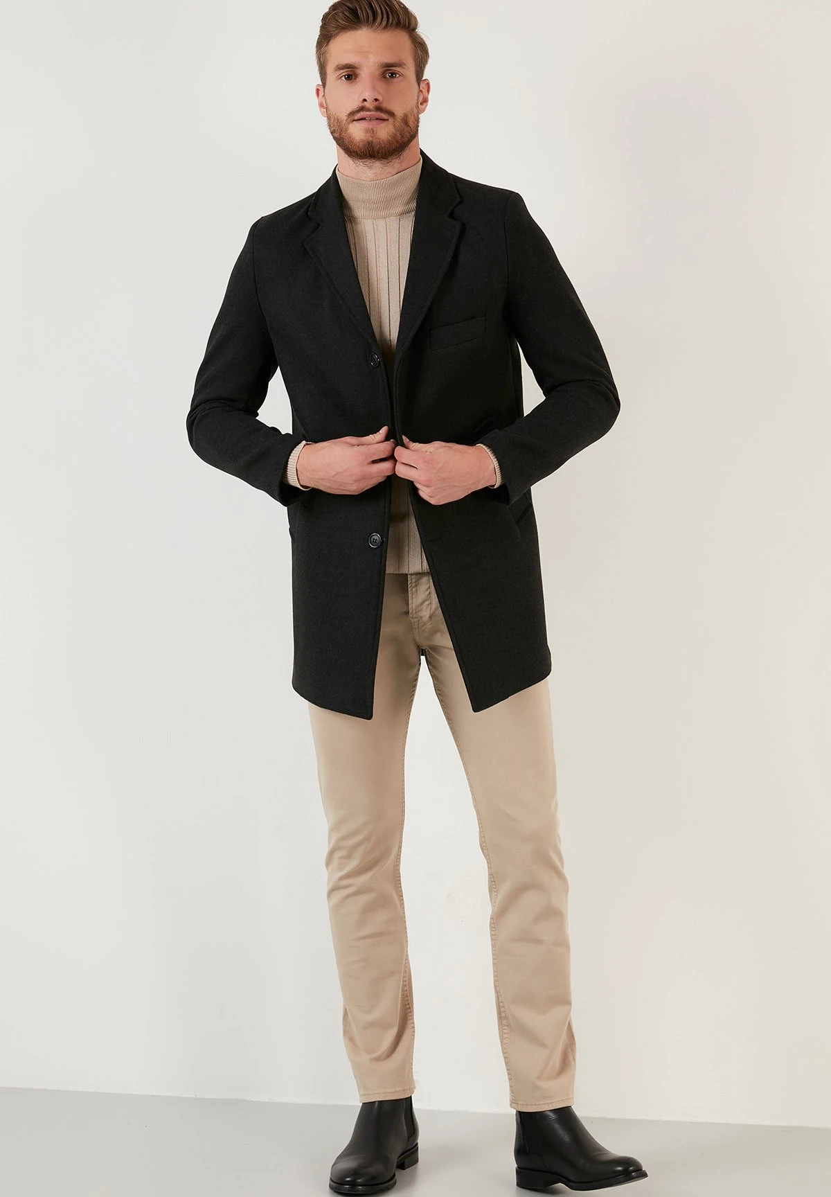 Slim Fit - Mantel - Smoked Color 4 Slim Fit - Mantel - Smoked Color - Afbeelding 2