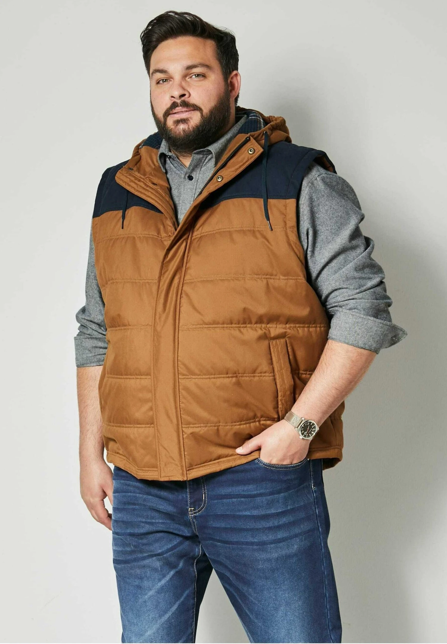 Bodywarmer - Camel/Marineblau 3 Bodywarmer - Camel/Marineblau