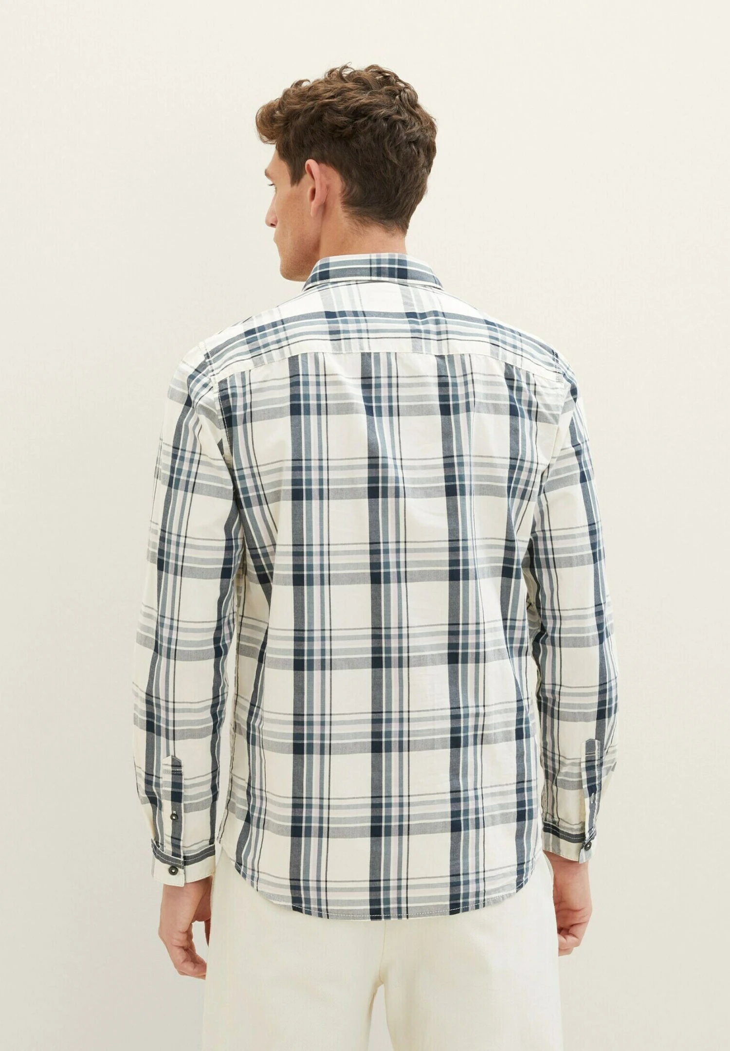 Tom Tailor Karriertes- Overhemd - Off White Teal Lilac Check 5 Tom Tailor Karriertes- Overhemd - Off White Teal Lilac Check - Afbeelding 3