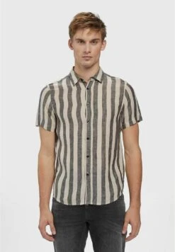 Gabba Seoul Big Stripes Ss - Overhemd - Beige Stripe