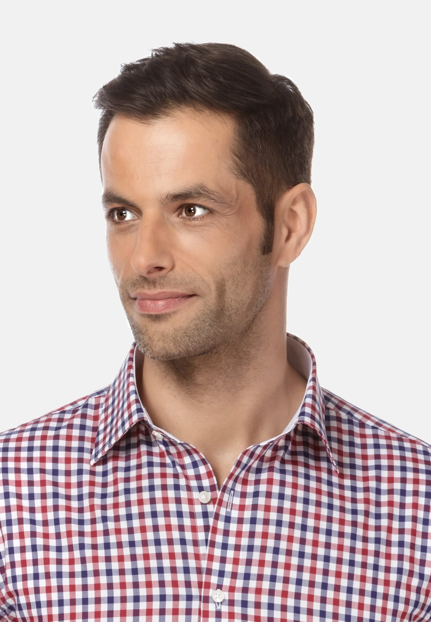 Tailliert Bügelfrei - Overhemd - Dunkelblau Weinrot 5 Tailliert Bügelfrei - Overhemd - Dunkelblau Weinrot - Afbeelding 3