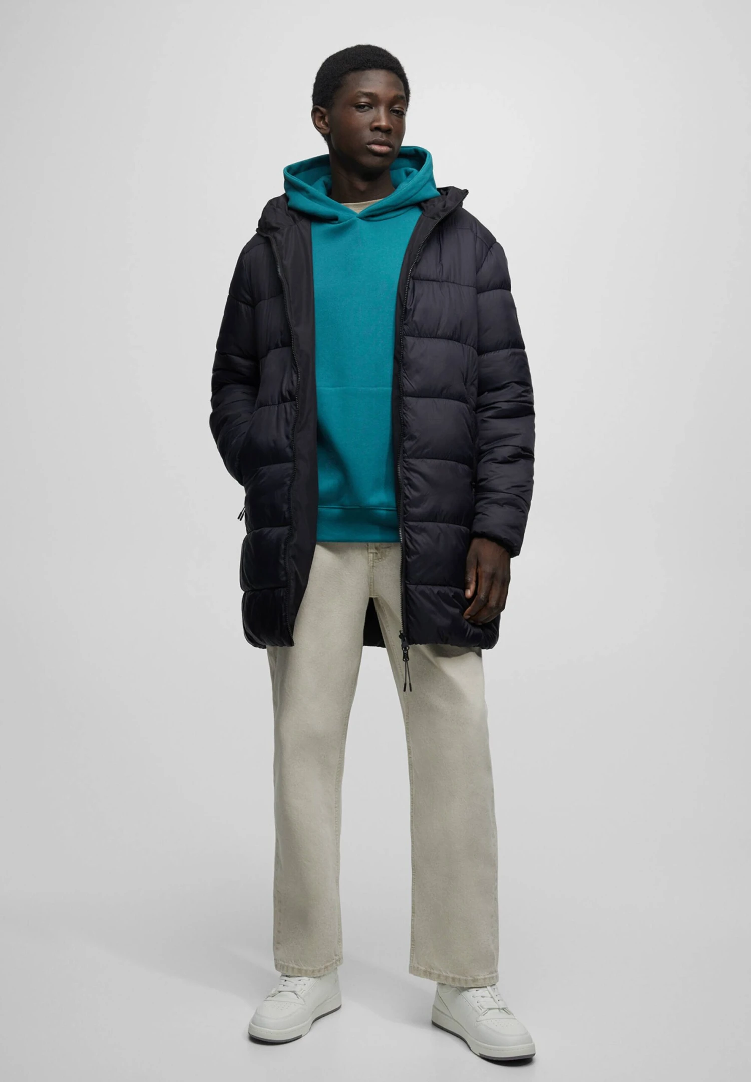 PULL & BEAR Reversible Puffer- Winterjas - Mottled Black 4 PULL & BEAR Reversible Puffer- Winterjas - Mottled Black - Afbeelding 2