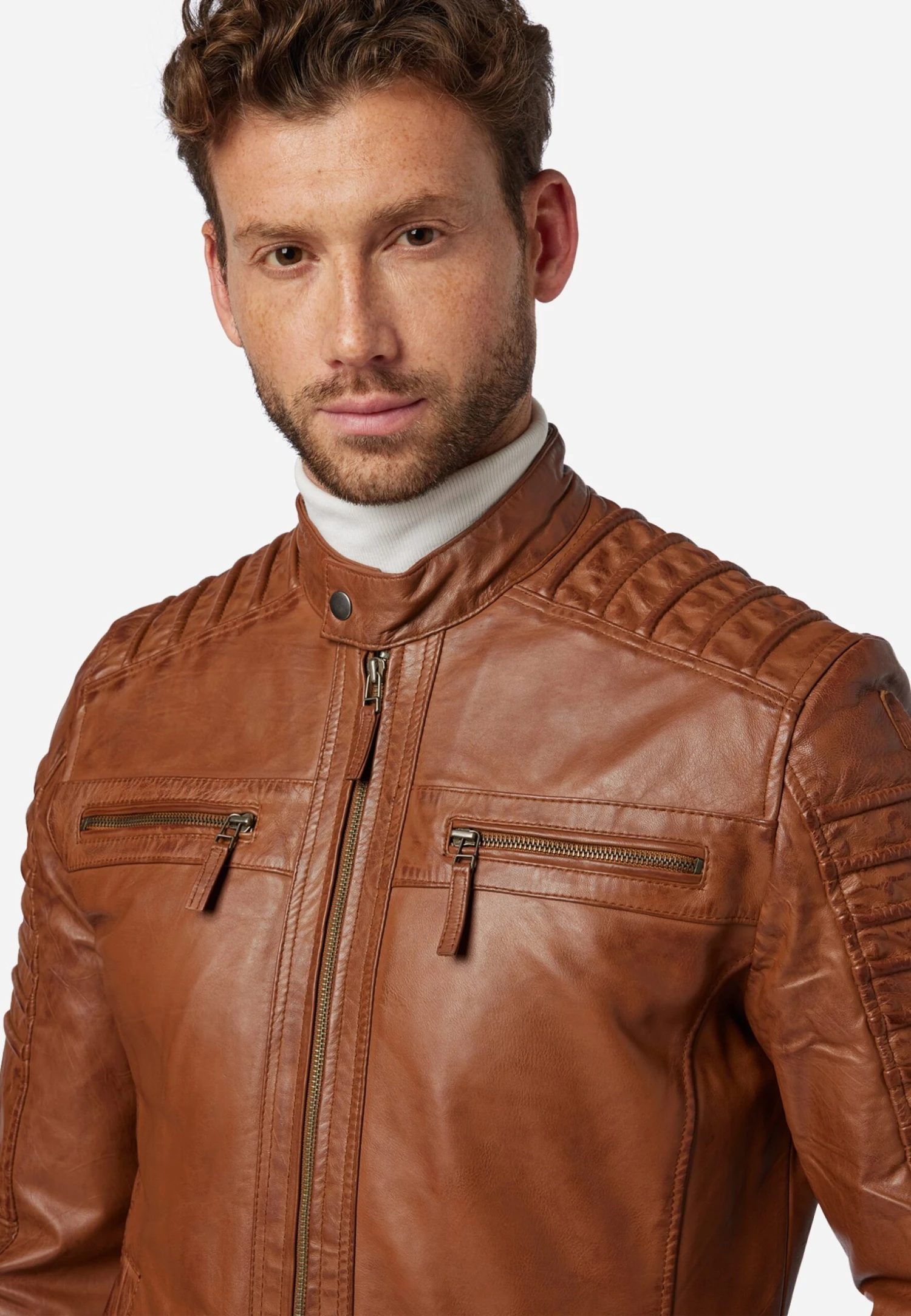 Leren Jas - Cognac Braun 6 Leren Jas - Cognac Braun - Afbeelding 4