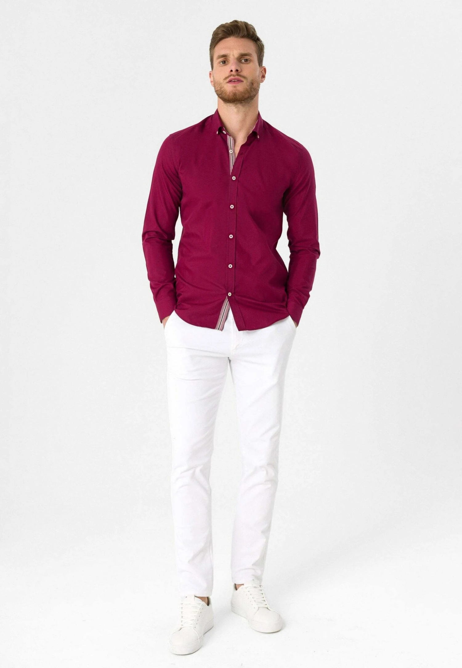 Overhemd - Bordeaux 4 Overhemd - Bordeaux - Afbeelding 2