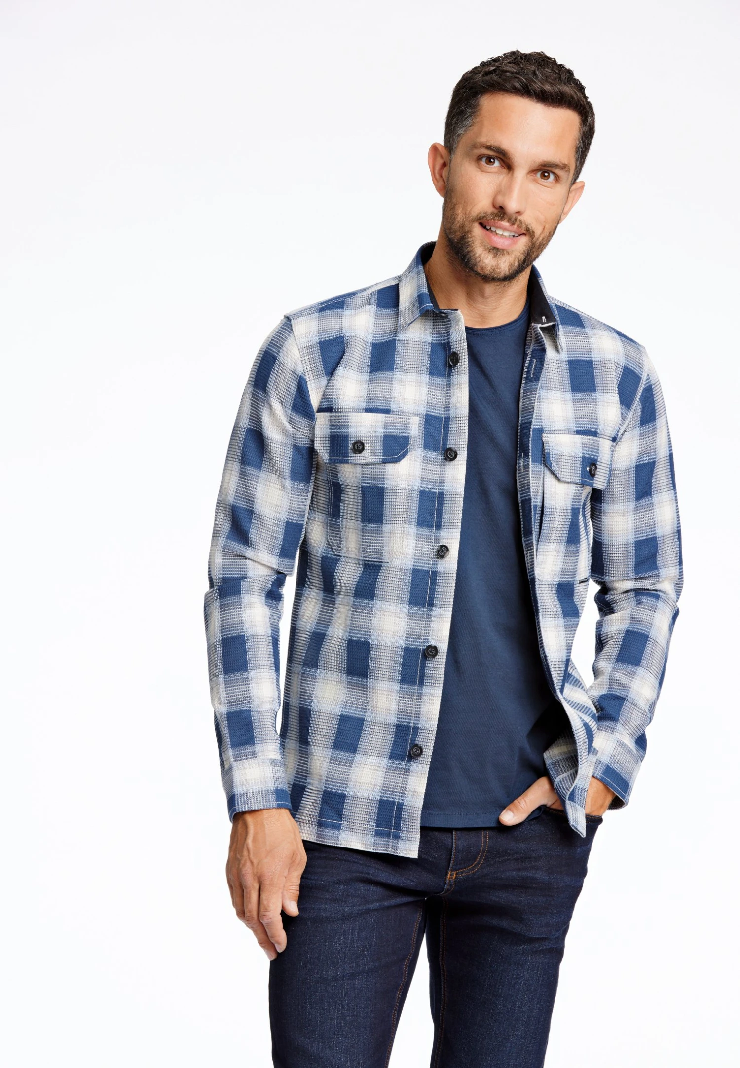 Lindbergh Structure Overshirt - Lichte Jas - Navy 3 Lindbergh Structure Overshirt - Lichte Jas - Navy