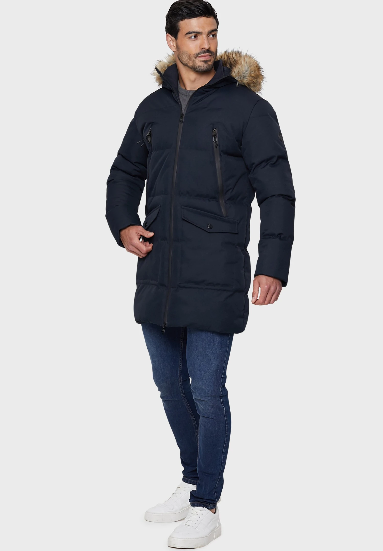 Threadbare Winterjas - Navy 4 Threadbare Winterjas - Navy - Afbeelding 2