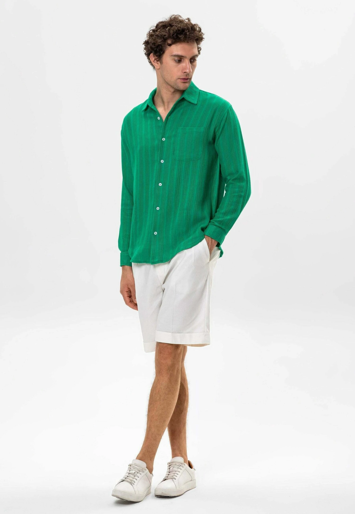 Casual- Overhemd - Duck Green 4 Casual- Overhemd - Duck Green - Afbeelding 2