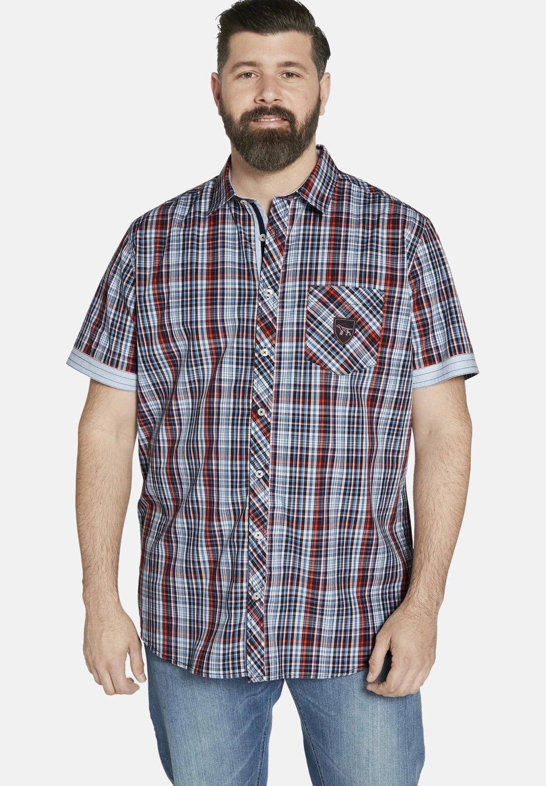 Kurzarm Duke Beltram - Overhemd - Hellblau Kariert 3 Kurzarm Duke Beltram - Overhemd - Hellblau Kariert