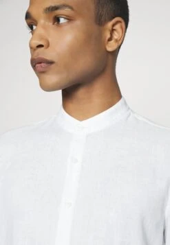 Linen Standup Collar Slim Shirt - Overhemd - White -Jack and Jones Verkoopwinkel 599f1c774cc740e1b56016c5a1f6f9de