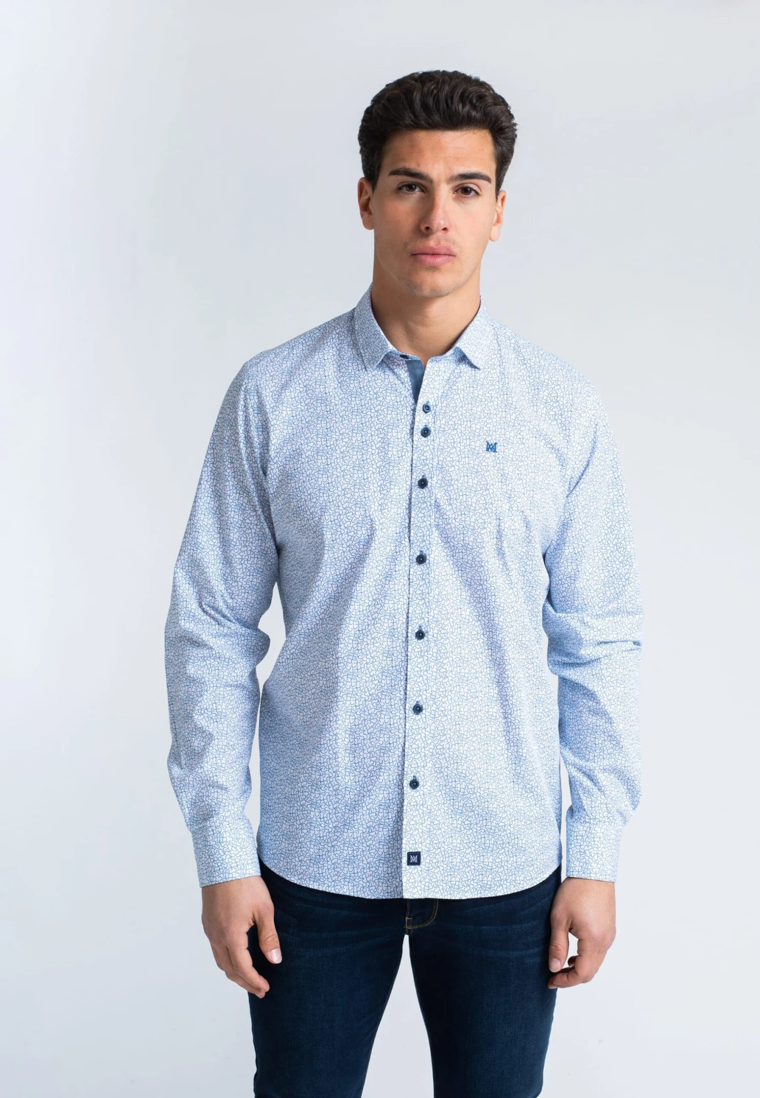 Half Circle Print - Overhemd - Naturweiss 3 Half Circle Print - Overhemd - Naturweiss