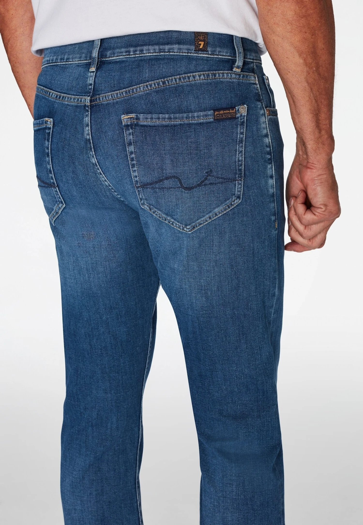 7 For All Mankind Slim Fit Jeans - Mid Blue 6 7 For All Mankind Slim Fit Jeans - Mid Blue - Afbeelding 4