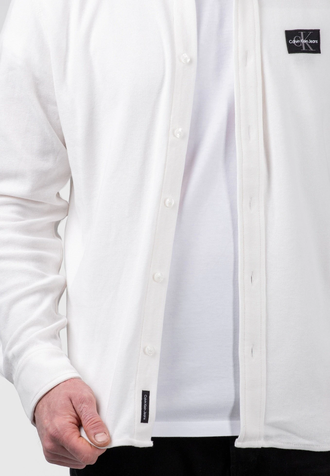 Calvin Klein Micro Textured- Overhemd - Ancient White 6 Calvin Klein Micro Textured- Overhemd - Ancient White - Afbeelding 4