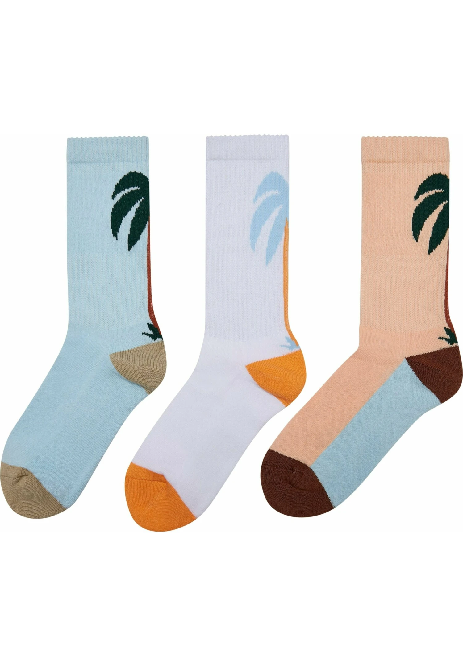 Mister Tee Accessoires Fancy Palmtree 3-Pack - Sokken - White Multicolor 3 Mister Tee Accessoires Fancy Palmtree 3-Pack - Sokken - White Multicolor