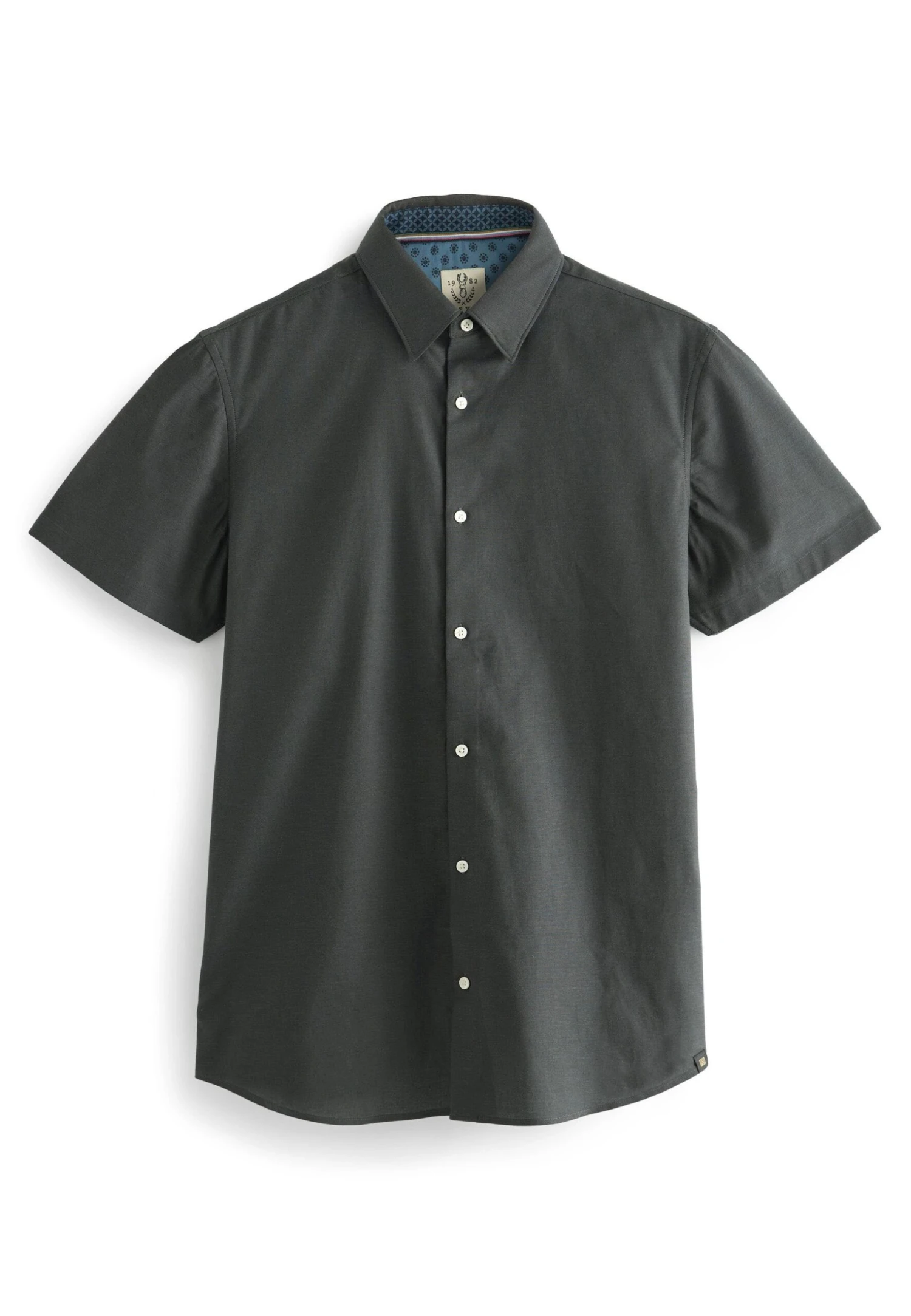 Next Stretch Oxford Short Sleeve Standard - Overhemd - Charcoal Grey 7 Next Stretch Oxford Short Sleeve Standard - Overhemd - Charcoal Grey - Afbeelding 5