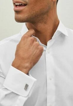 Next Textured Double Cuff - Overhemd - White -Jack and Jones Verkoopwinkel 5f148748314f4058b5246923d19cfca4