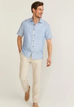 Derek Short Sleeve Shirt - Overhemd - Blue Stripe -Jack and Jones Verkoopwinkel 600257cb150a45d6896e48eb71ea8813