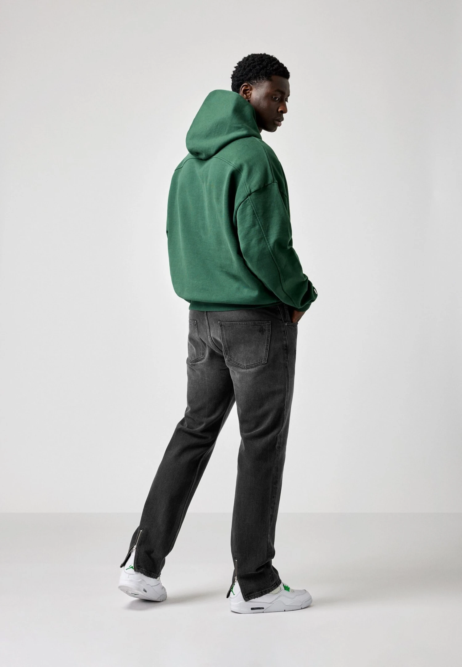 Back Zipped - Bootcut Jeans - Black/Grey 5 Back Zipped - Bootcut Jeans - Black/Grey - Afbeelding 3