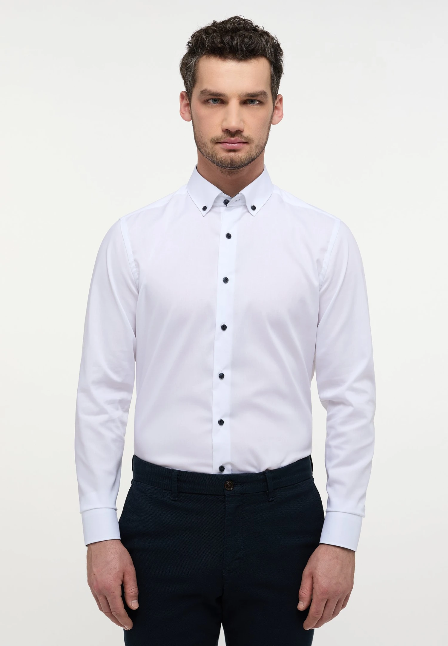 Eterna Unifarbenes Pinpoint - Overhemd - Weiß 3 Eterna Unifarbenes Pinpoint - Overhemd - Weiß