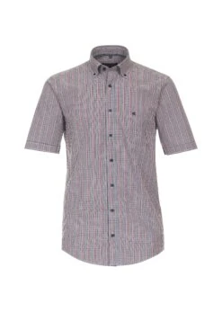 Freizeit Kurzarm Kariert Casual Fit - Overhemd - Hellrot