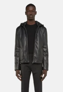 Trussardi Soft - Imitatieleren Jas - Black