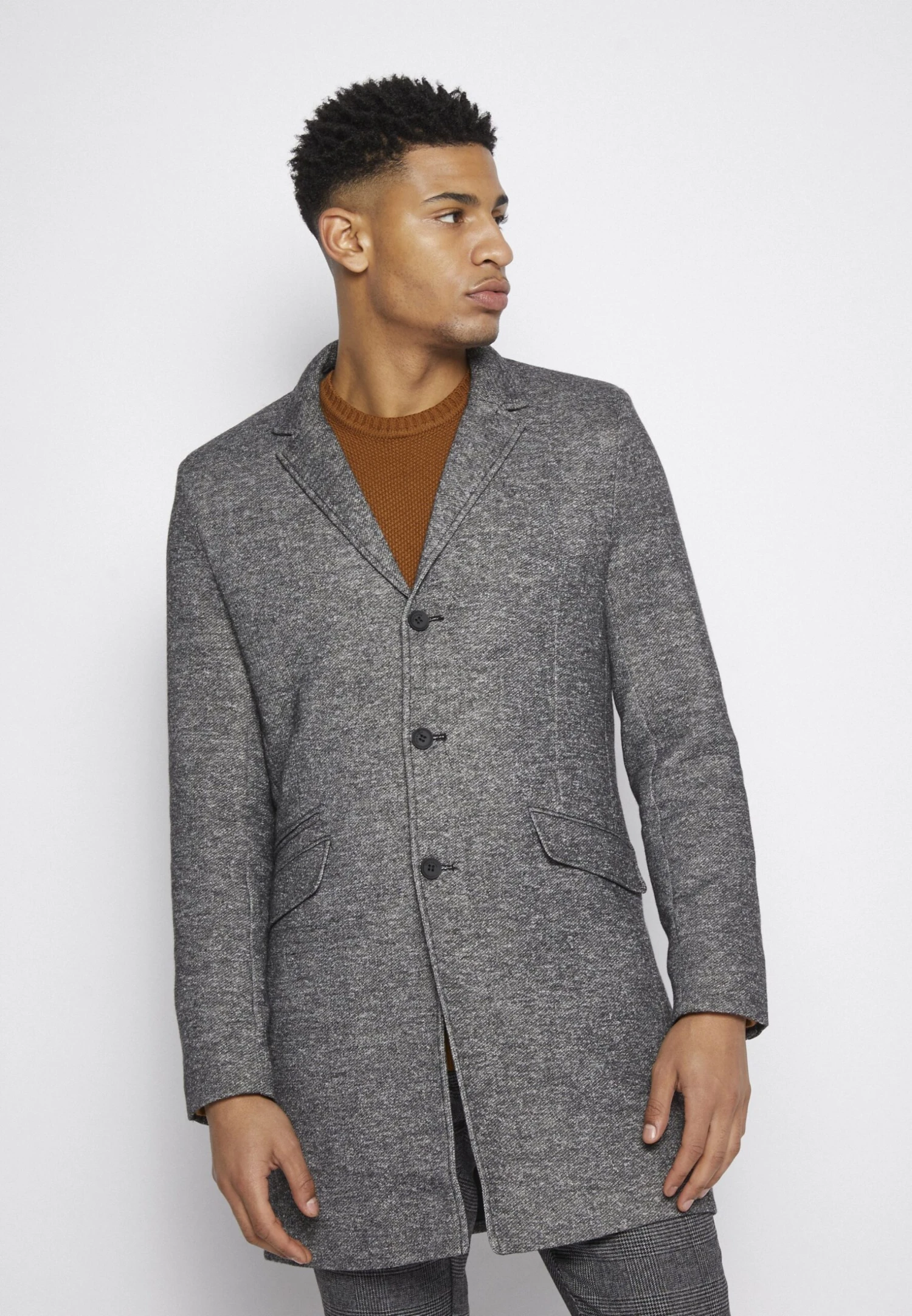 Only & Sons Onsjulian King Coat - Mantel - Dark Grey Melange 5 Only & Sons Onsjulian King Coat - Mantel - Dark Grey Melange - Afbeelding 3