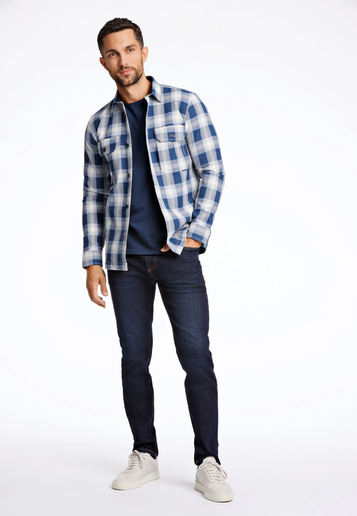 Lindbergh Structure Overshirt - Lichte Jas - Navy 4 Lindbergh Structure Overshirt - Lichte Jas - Navy - Afbeelding 2