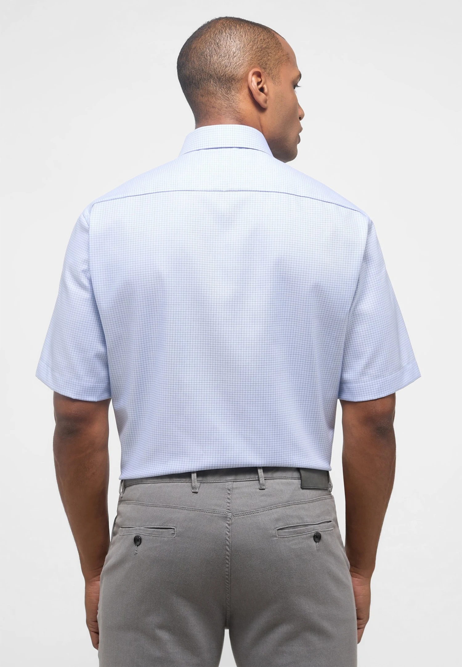 Eterna Kariertes -Kurzarm Comfort Fit - Overhemd - Blau 4 Eterna Kariertes -Kurzarm Comfort Fit - Overhemd - Blau - Afbeelding 2