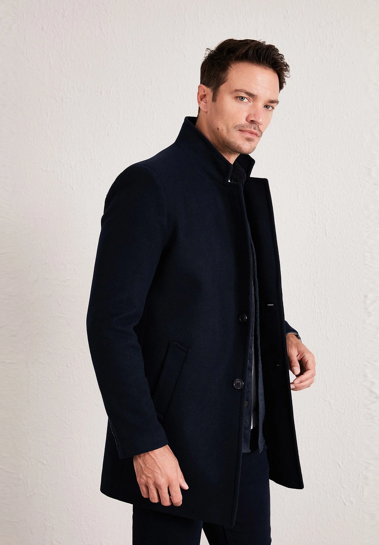 Halflange Jas - Navy Blue 5 Halflange Jas - Navy Blue - Afbeelding 3