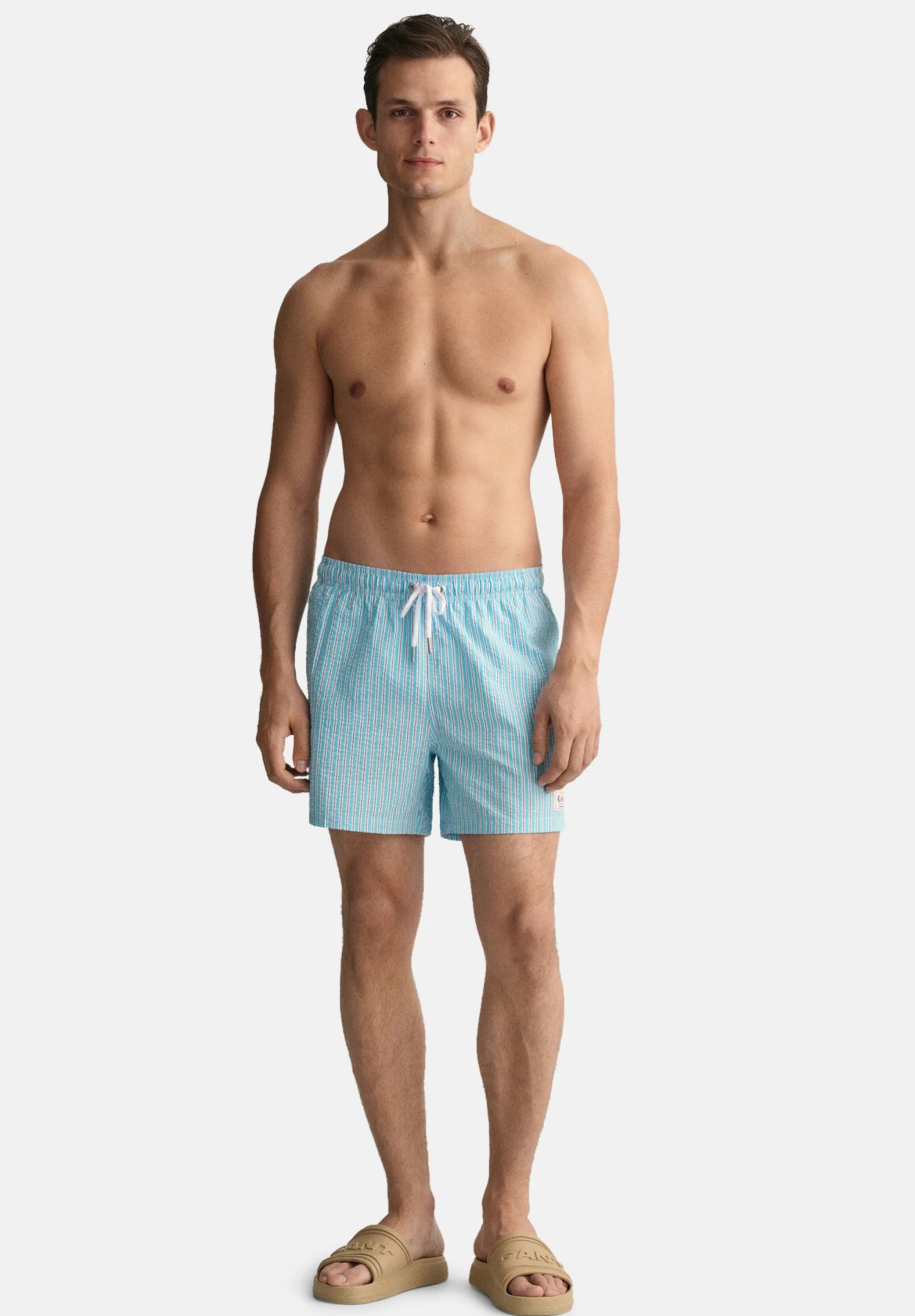 Gant Classic Fit Seersucker- Zwemshorts - Light Aqua 3 Gant Classic Fit Seersucker- Zwemshorts - Light Aqua