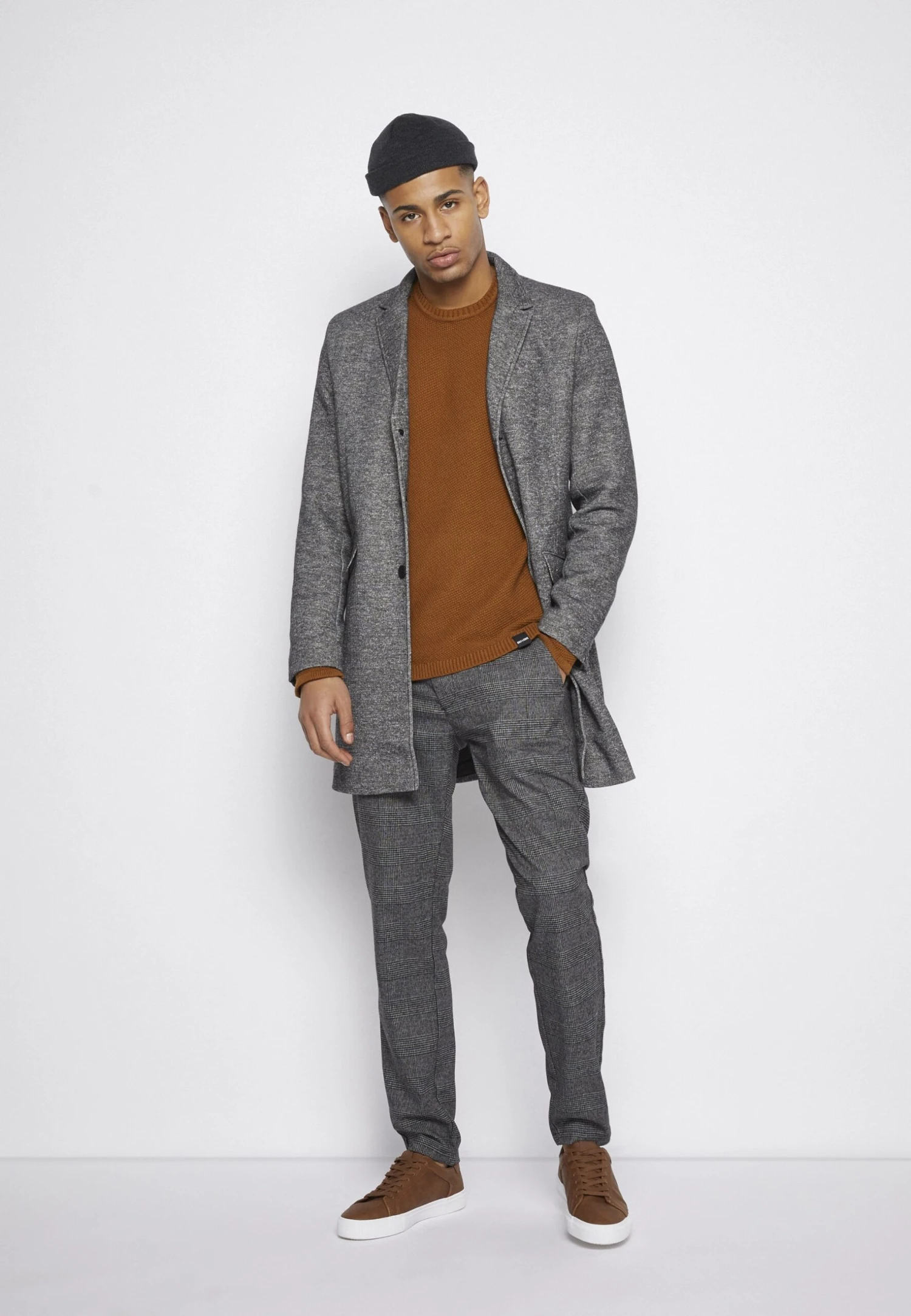 Only & Sons Onsjulian King Coat - Mantel - Dark Grey Melange 7 Only & Sons Onsjulian King Coat - Mantel - Dark Grey Melange - Afbeelding 5