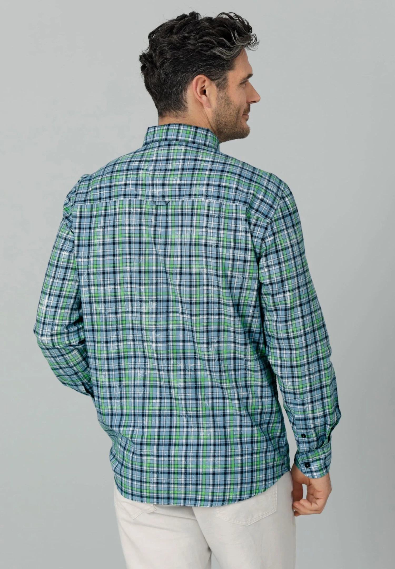 Overhemd - Blau Neongrün 5 Overhemd - Blau Neongrün - Afbeelding 3