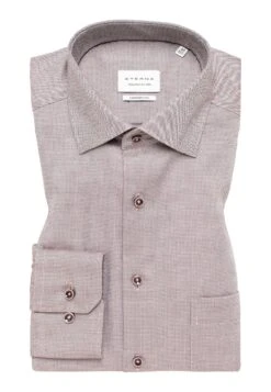 Eterna Struktur Comfort Fit - Overhemd - Braun -Jack and Jones Verkoopwinkel 717dab289b2a427b813c84d222457887