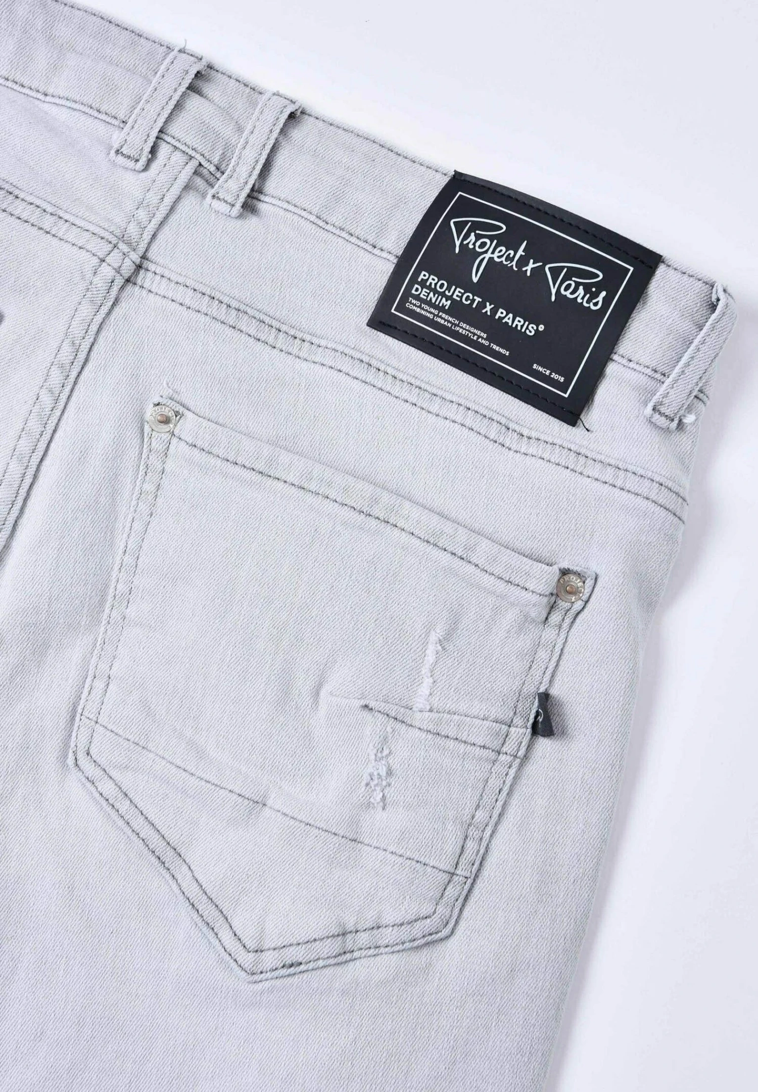 Avec- Slim Fit Jeans - Gris Clair 10 Avec- Slim Fit Jeans - Gris Clair - Afbeelding 8