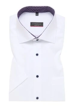 Eterna Unifarbenes Popeline Kurzarm Modern Fit - Zakelijk Overhemd - Weiß -Jack and Jones Verkoopwinkel 738354d0fdab449f91298dff7ea07029