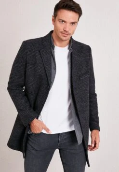 Slim Fit - Mantel - Anthracite Plaid