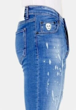 Verfspatten- Jeans Skinny Fit - Blauw -Jack and Jones Verkoopwinkel 74e9cf27ae5242f587460884bd56f650