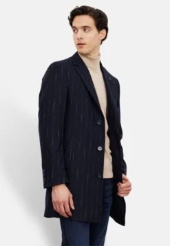 Standard Fit Figured - Halflange Jas - Navy Blue -Jack and Jones Verkoopwinkel 762f8ae9203345cf9c1b709501f4d638