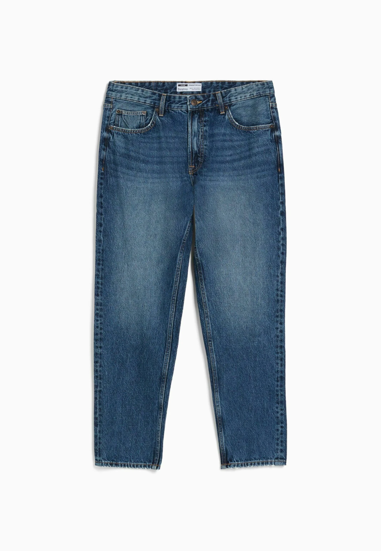 BERSHKA Vintage - Straight Leg Jeans - Dark Blue 7 BERSHKA Vintage - Straight Leg Jeans - Dark Blue - Afbeelding 5