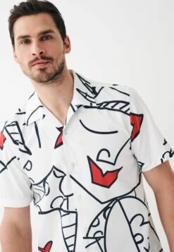 Next Artist Printed Short Sleeve Standard - Overhemd - White -Jack and Jones Verkoopwinkel 774697016e8943609345fe2853f74727