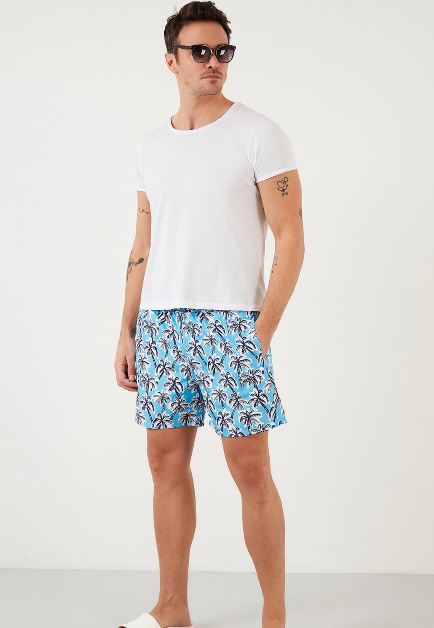 Slim Fit - Zwemshorts - Turquoise 4 Slim Fit - Zwemshorts - Turquoise - Afbeelding 2