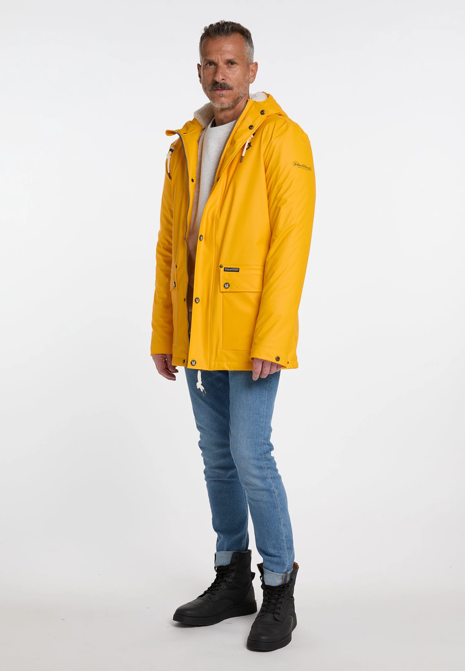 Schmuddelwedda Regenjacke Mit Webpelzfutter In Teddyoptik Kilata - Parka - Sonnengelb 4 Schmuddelwedda Regenjacke Mit Webpelzfutter In Teddyoptik Kilata - Parka - Sonnengelb - Afbeelding 2
