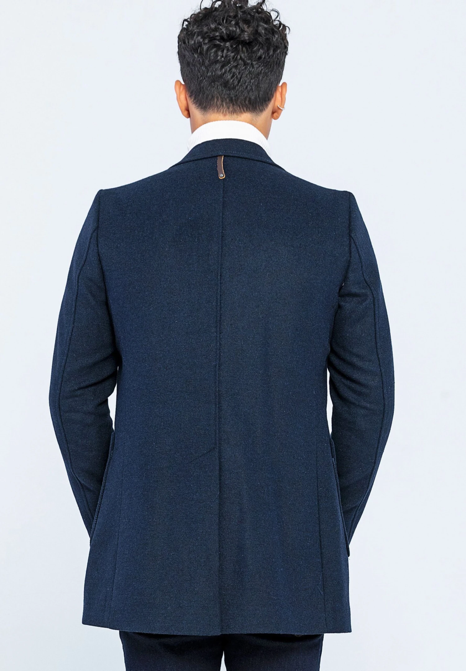 Elegant - Halflange Jas - Dunkelblau 8 Elegant - Halflange Jas - Dunkelblau - Afbeelding 6